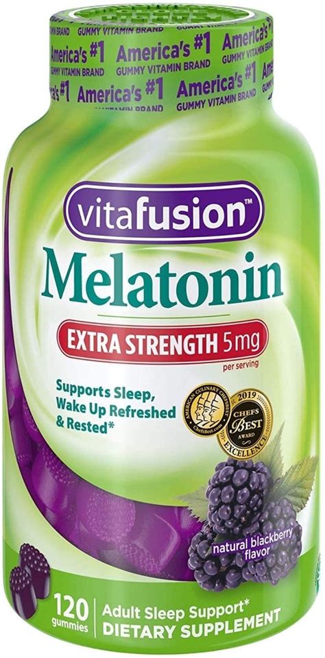 Vitafusion Melatonina De 5 Mg 120 Gomitas Sabor Mora Envío gratis