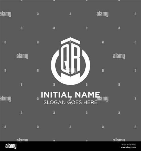 Initial QR Circle Round Line Logo Abstract Company Logo Design Ideas