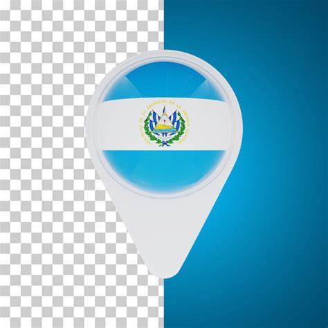 Premium PSD El Salvador Flag Pin Map Location 3d Illustration