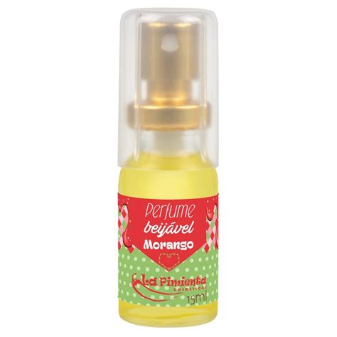 Perfume Beijável 15ml La Pimienta Morango Sex Shop Loja Fetiches