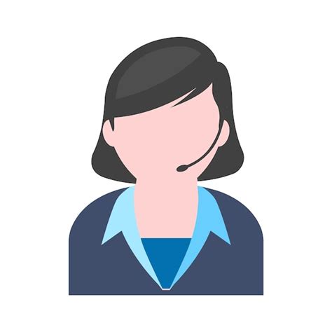 Premium Vector Female Receptionist Icon In Flat Color Style