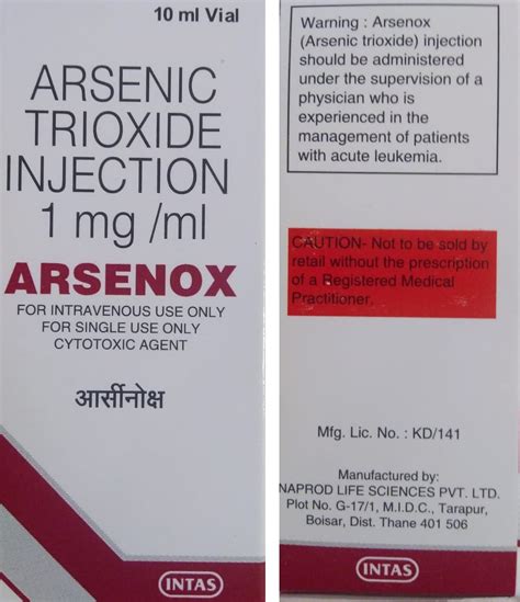 Buy Arsenox Arsenic Trioxide India Arsenic Trioxide Price Cost