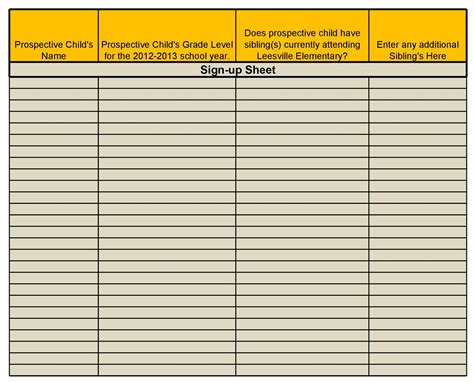 40 Sign Up Sheet Sign In Sheet Templates Word And Excel