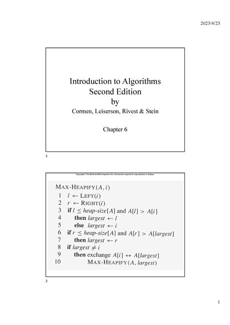 Chapter 06 Compatibility Mode Introduction To Algorithms Second Edition By Cormen Leiserson