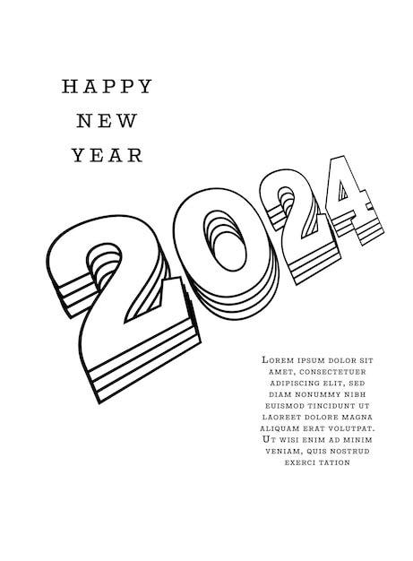 Premium Vector Happy New Year Template With Black And White