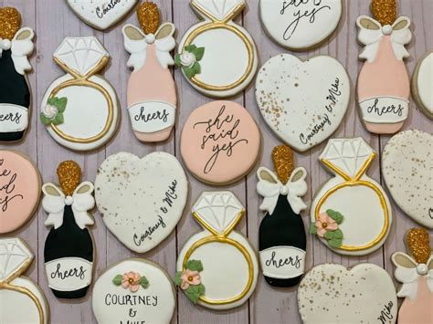 She Said Yes Engagement Cookies Etsy