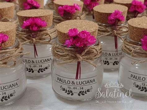 Lembrancinha Casamento Vela Aromática Personalizada Elo7