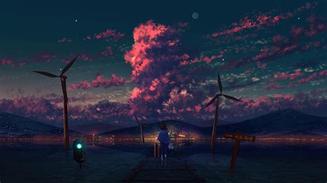 🔥 Free Download Anime Art Night Sky Scenery Wallpaper Iphone Phone 4k