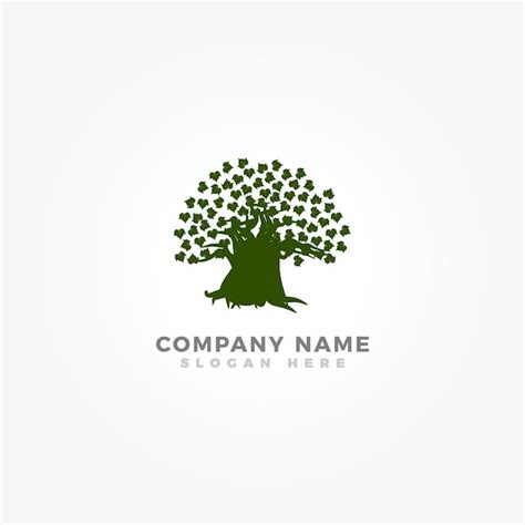 Plantilla De Logotipo De Rbol De Roble Para Negocios Vector Premium