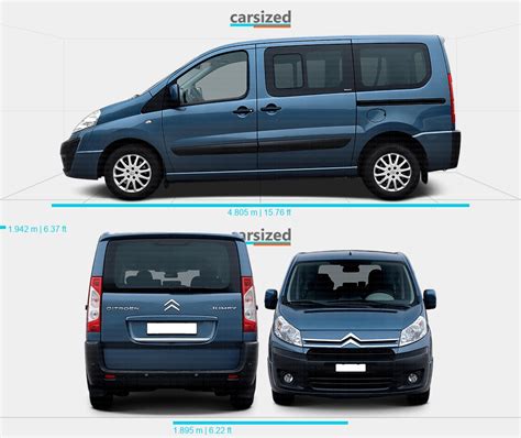 Citroën Jumpy 2007 2016 Dimensions Side View