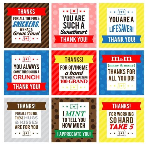 Employee Appreciation Sayings With Candy