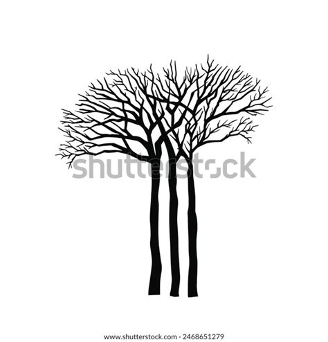 Hand Drawn Naked Tree Silhouettes Isolated Stock Vector Royalty Free Shutterstock