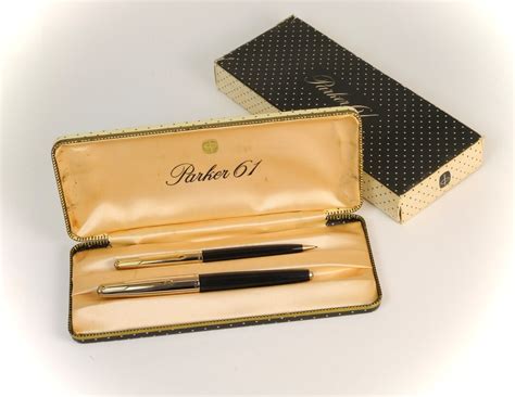 Vintage Parker 61 Gold Fountain Pen and Mechanical Pencil Set - Etsy