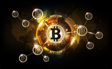 Valuta Digitale Del Bitcoin Dorato Soldi Digitali Futuristici