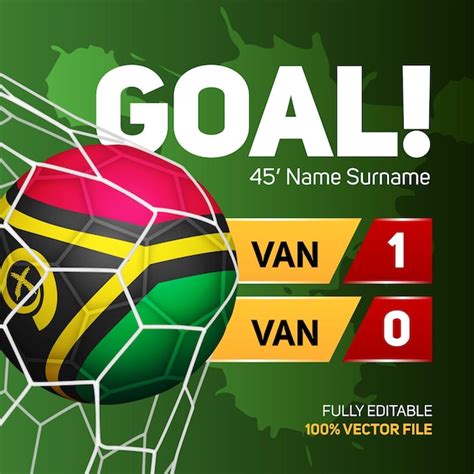 Premium Vector Vanuatu Flag Football Soccer Ball Mockup Scoring Goal