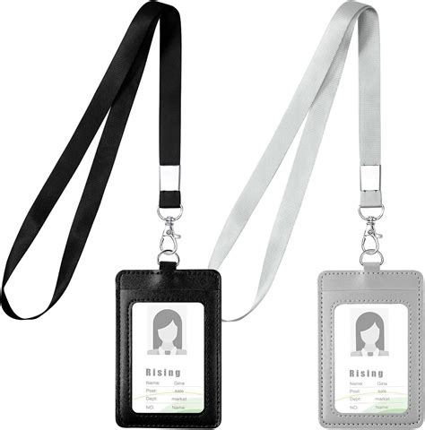 Vicloon Leather Id Badge Holder Pcs Sided Pu Leather Id Badge