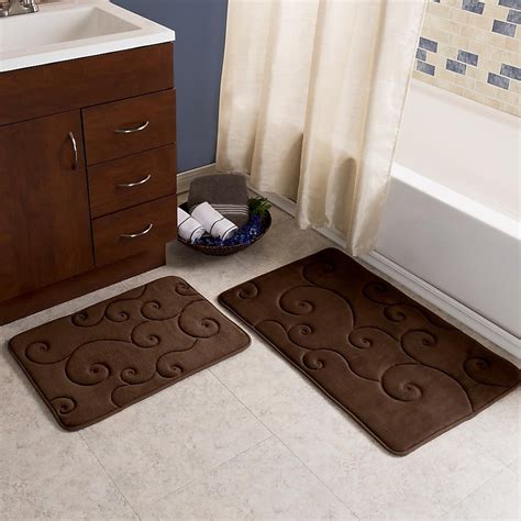 Hastings Home Bathroom Mats 32 25 In X 20 25 In Chocolate Rubber Memory