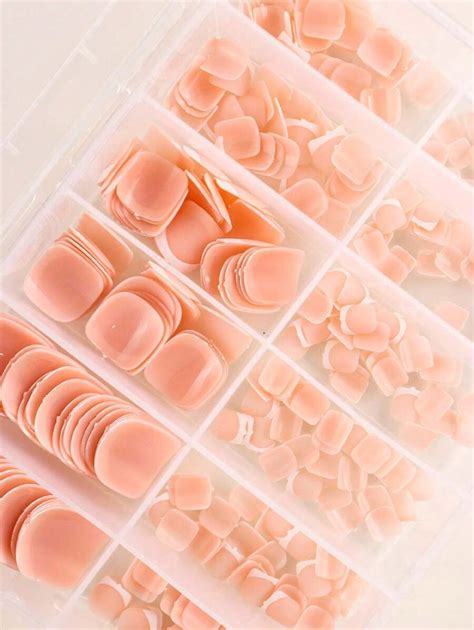 360PCS Press On Toenails Short Square Fake Toe Nails French Tips Nude