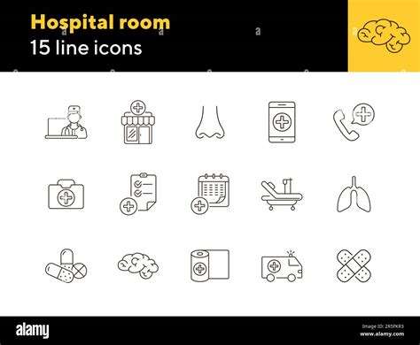 Hospital Room Icons Stock Vector Image Art Alamy