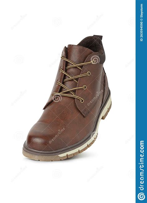 Brown Leather Boots, Menâ€™s Brown Ankle Boots Stock Photo - Image of clothes, casual: 263594590