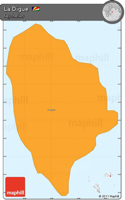 Free Political Simple Map Of La Digue