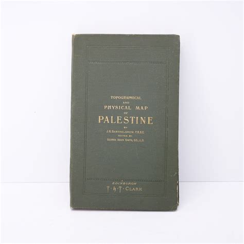 Topographical And Physical Map Of Palestine Holy Land Antique ~1900s Bartholomew Europe Maps