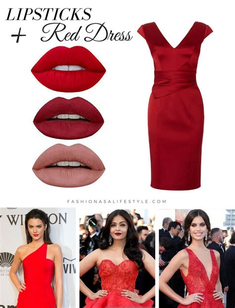 How To Pick A Lipstick With The Color Of Your Dress Red Dress Makeup Lipstick Dress Colorful