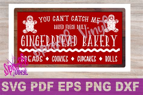 Christmas Gingerbread Man Bakery Sign Stencil Or Printable Style