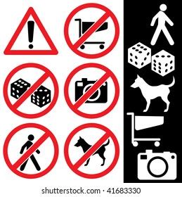 Prohibited Behavior Nature National Parks Set Stock Vector Royalty