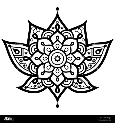 Lotus Flower With Mandala Vector Design Yoga Zen Buddhism