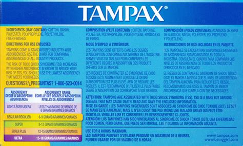 tampax tampon dimensions  roger bowden blog