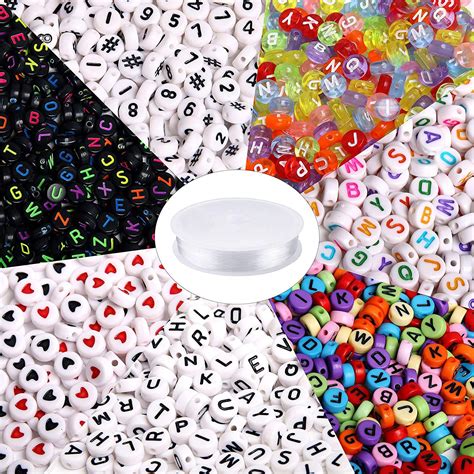 Pcs Colors Round Letter Beads Acrylic Alphabet Number Beads With