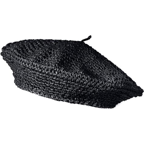 Women's Paperstraw Crochet Beret - Navy - CE18LQEW7OD