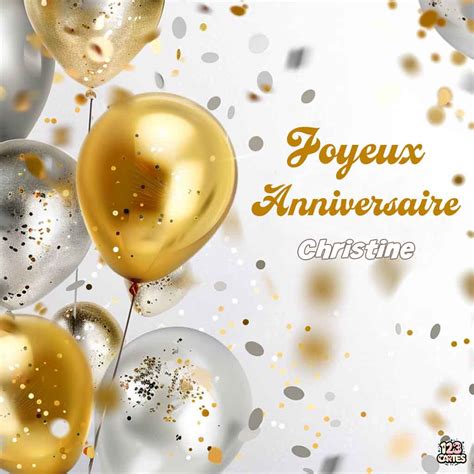 Cheval Avec Le Texte Joyeux Anniversaire Christine Cartes