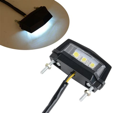 3Leds Motorfiets Zwarte Mini Led Kentekenplaatverl Grandado