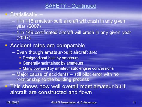 Safety Engineering And Analysis Applied To Reducing Experimental Amateur Built E Ab Aircraft