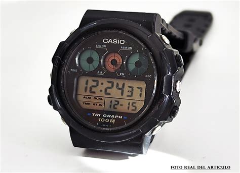 VINTAGE WATCH CASIO TGW 10 1V TRI GRAPH QW 827 JAPAN WR 100m AÑO