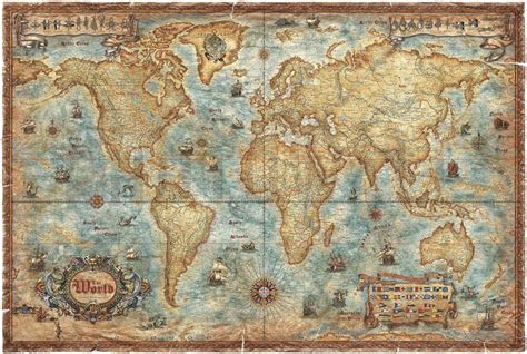 Modern World Antique Map Delightful Wall Mural Antique World Map