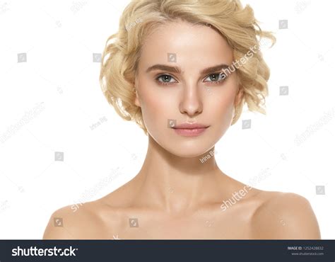 Beautiful Blonde Woman Curly Blonde Hair Stock Photo 1252428832 Shutterstock