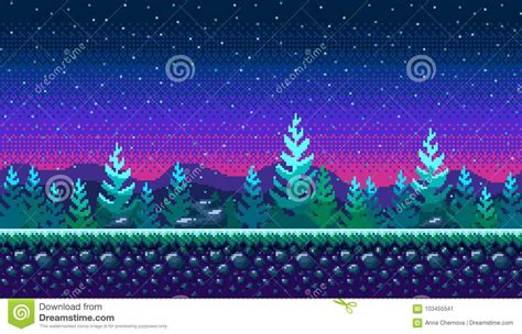 Pixel Art Seamless Background. Cartoon Vector | CartoonDealer.com #103455541