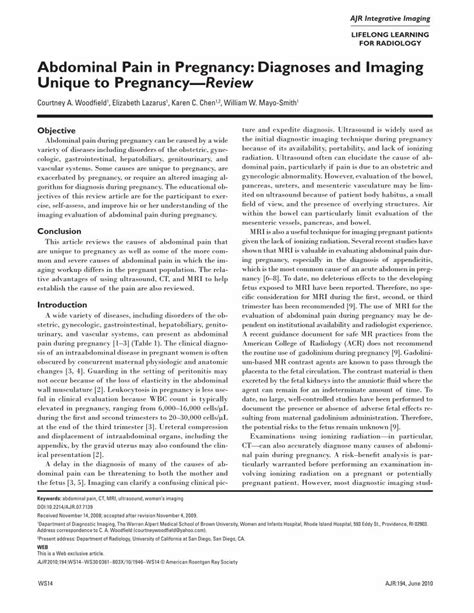 Pdf Abdominal Pain In Pregnancy Diagnoses And Imaging Unique To