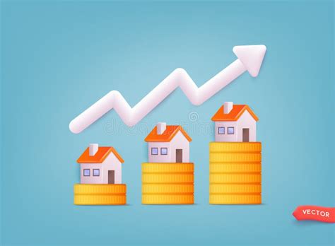 Housing Price Rising Up Real Estate Or Property Growth Concept