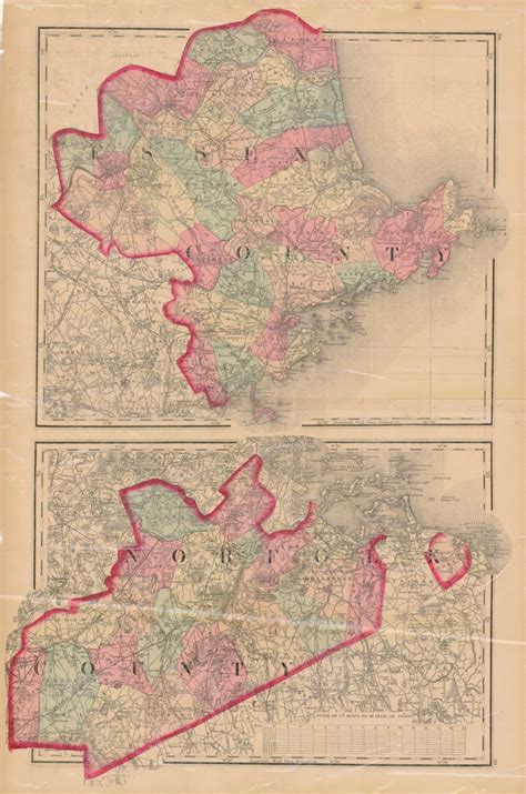 Norfolk County Massachusetts 1871 Norfolk County Map Us History