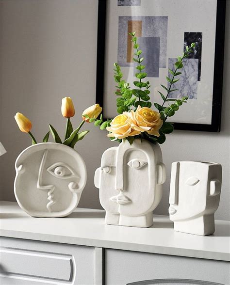 Funny Face Vase Handmade Ceramic Vase Minimalist Decor Etsy