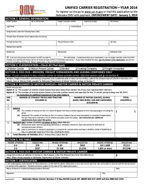 Fillable Online UNIFIED CARRIER REGISTRATIONYEAR 2014 To Register