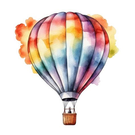 Premium Photo Watercolor Hot Air Balloons