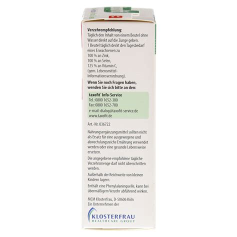 Купить Таксофит цинк + гистидин + витамин C + селен Директ-Гранулят (20 ...