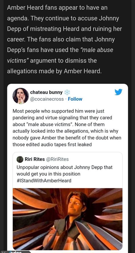 Femme On Twitter Amber Heard Fans Appear To Have An Agenda Finally