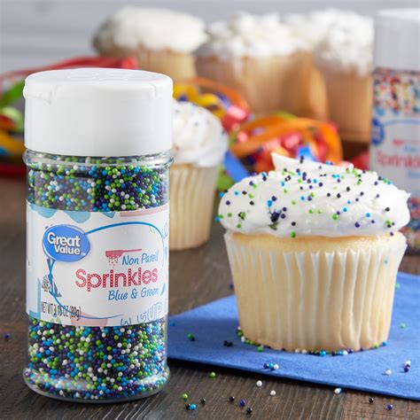 Great Value Non Pareil Sprinkles Blue And Green 3 15 Oz