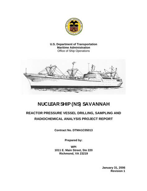 (PDF) NUCLEAR SHIP (NS) SAVANNAH - Transportation€¦ · NUCLEAR SHIP (NS) SAVANNAH REACTOR ...